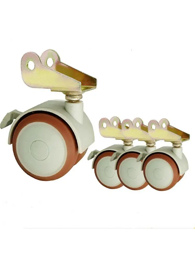 

4 Pcs/Lot Caster Solid Wood Crib Universal Wheel Turnover P-Shaped Splint Inserting Rod Screw Rubber Coated Baby Bed Sleep