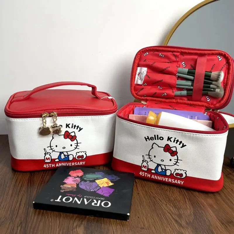

Sanrio HelloKitty Mymelody Kuromi Cinnamoroll Large Capacity Ins Wind Simple Cosmetic Bag Portable Travel Storage Skin Care Bag