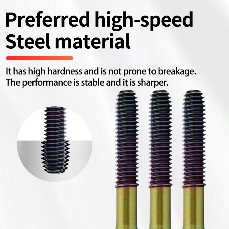 HSSE-M42 JIS Standard Long Shank 80L 100L 120L 150L Roll Forming Tap M1.6 M2 M3 M4 M5 M6 M8 Machine