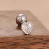 Boucles d'oreilles pendantes en acier inoxydable pour femmes, chaîne de couleur or, pendentif en zircone, Clip, accessoires bijoux de fête de vacances