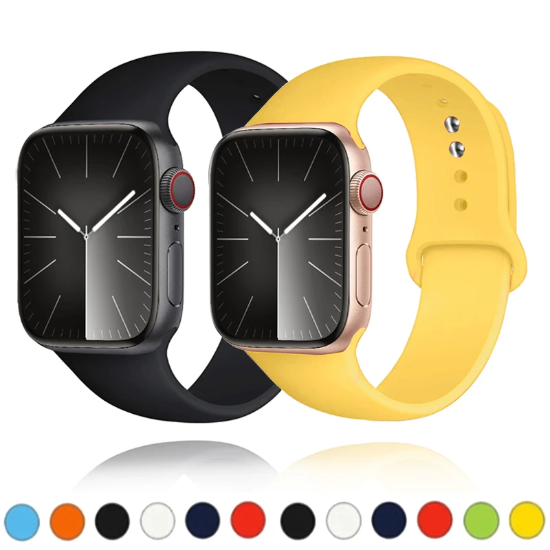 

Strap For Apple Watch Band 44mm 40mm 45mm 41mm 49mm 42mm 40 44 45 mm Silicone bracelet iwatch series Ultra 7 se 3 4 5 6 8 9 band