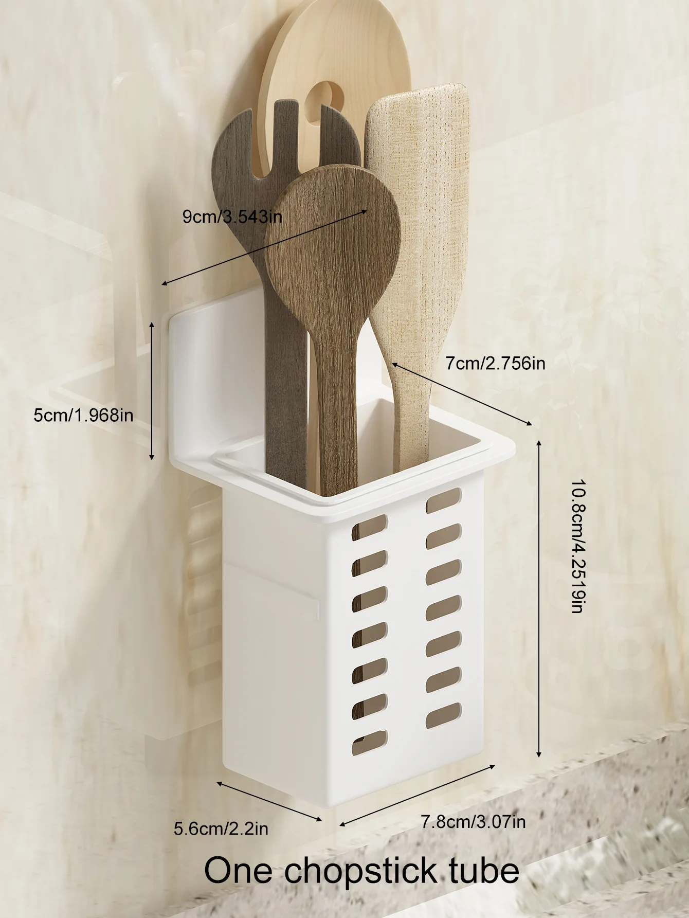 Plastic Wall-Mounted Drain Storage Rack Cosmetics Storage Box Chopstick Holder Pen Holder Kitchen Multifunctional Kitchen Basket 6