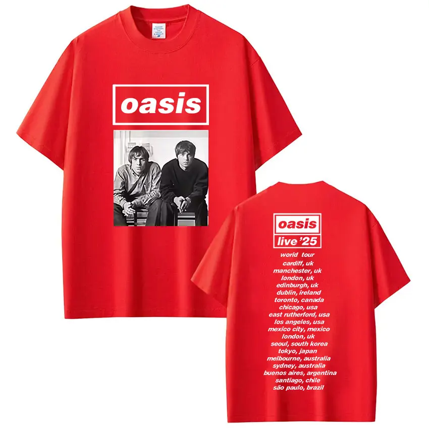 Britain Rock Band O-Oasis Live 25 Tour T Shirt Men Women Clothing