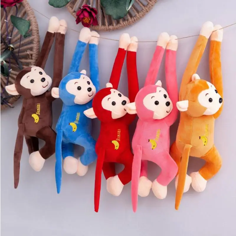 

Длинная обезьяна плюшевые игрушки Мультяшные животные подвесные мягкие куклы орнамент домашний декор шторы вешалка подарок на день рождения для детей