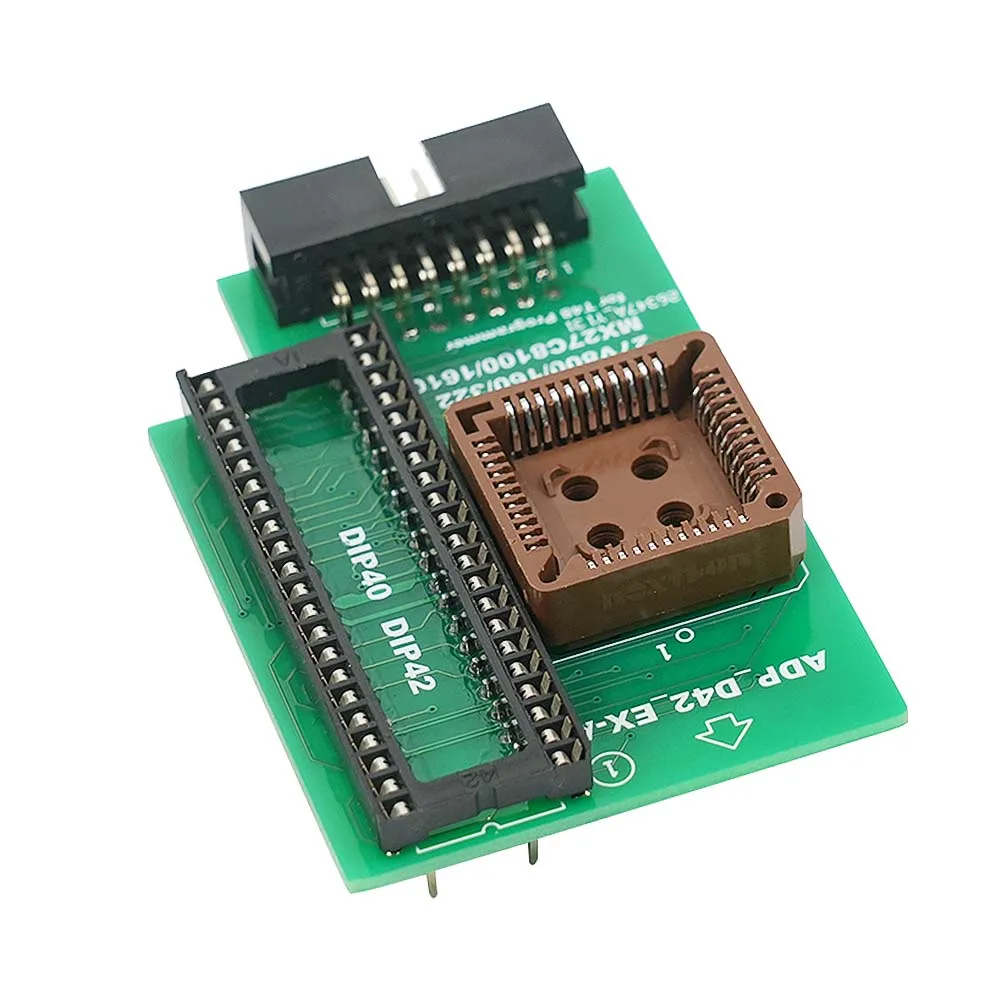 ADP_D42_EX-A Adapter with Black ZIF Socket for PLCC44 DIP42 27Cxxx 27Vxxx EEPROM Only for T48(TL866-3G) Programmer