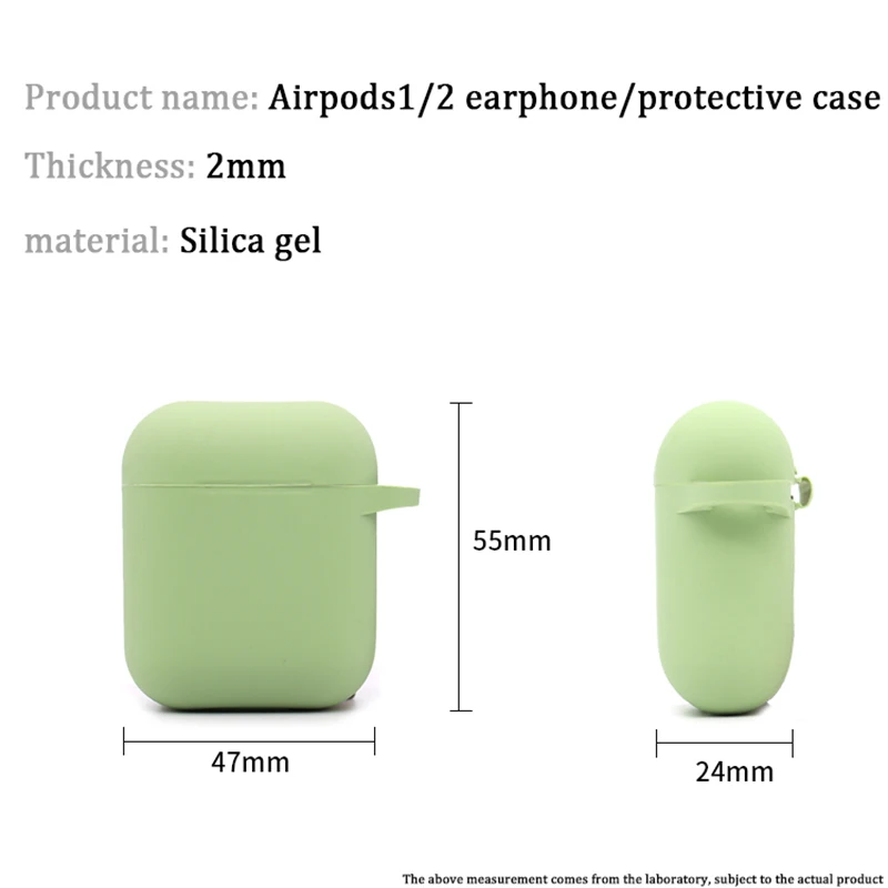 원산지 소프트 실리콘 Apple Airpods 1/2 보호 케이스 Bluetooth 무선 이어폰 커버 Apple air pods 2 충전 박스 케이스