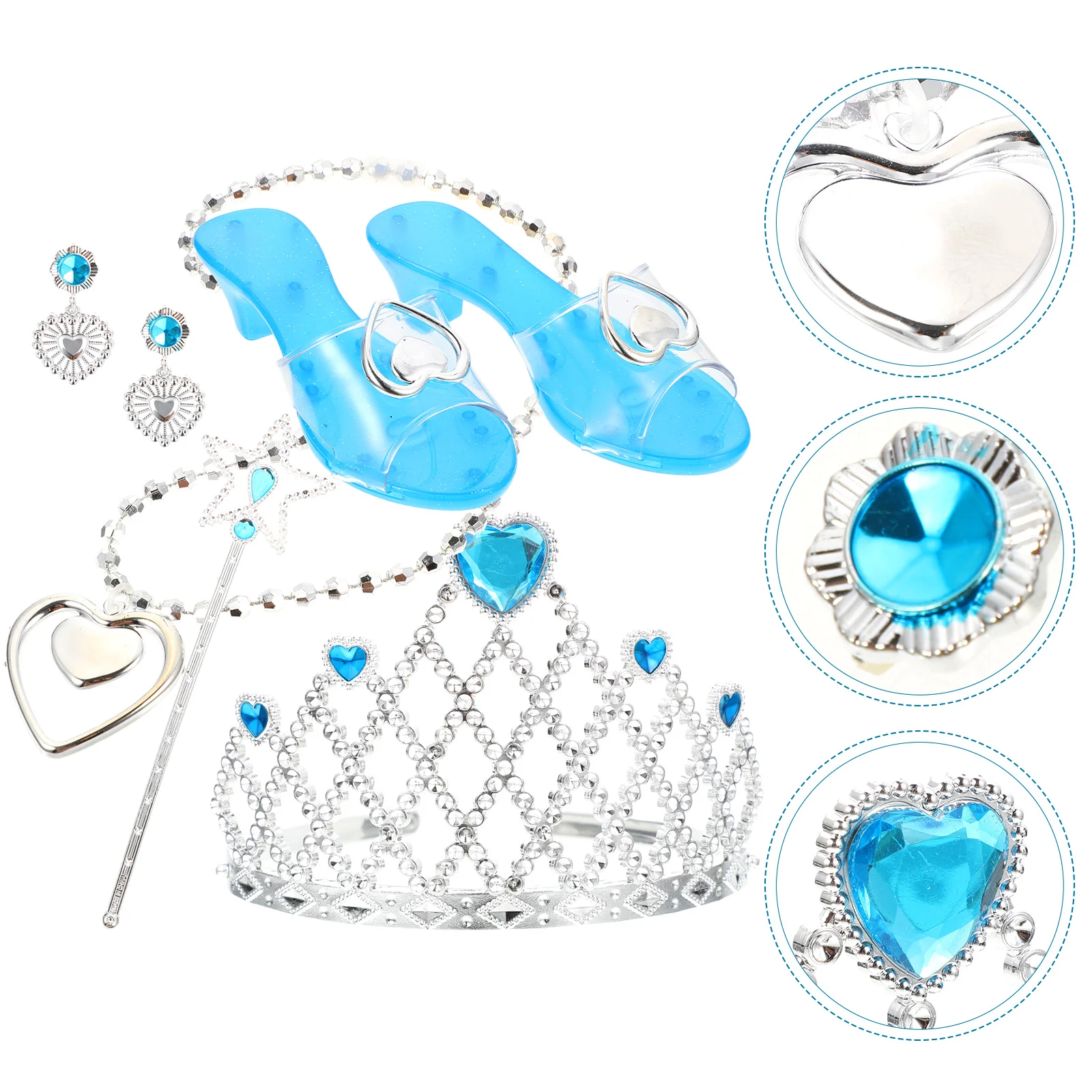 Kids Princess Dress Up Child Crystal Toddler Dress Shoes Kit Childrens  Jewelry Girls 4-6 Kids Toys Little