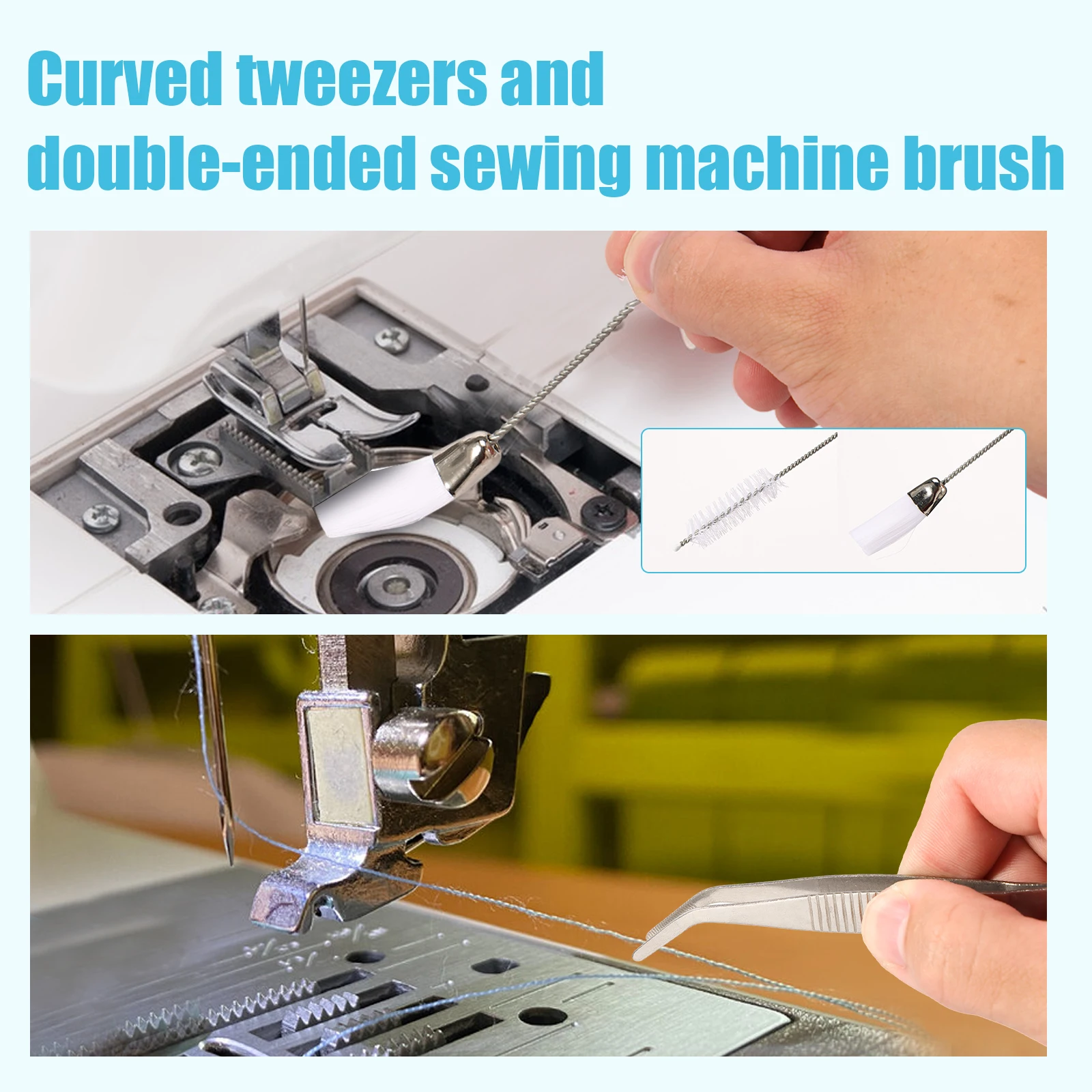 14Pcs Sewing Machine Cleaning Kit Complete Sewing Machine Repair Tools with Double Headed Brush Tweezers   Screwdriver Seam Rip