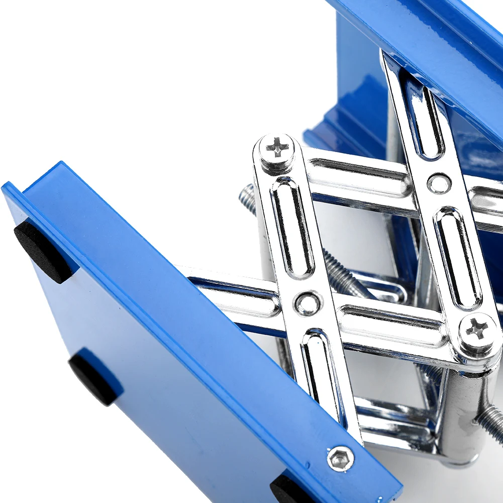 100 X 100mm Blue Electroplated Aluminum Lab Lifting Platform Stand Rack Scissor Jack Lifter