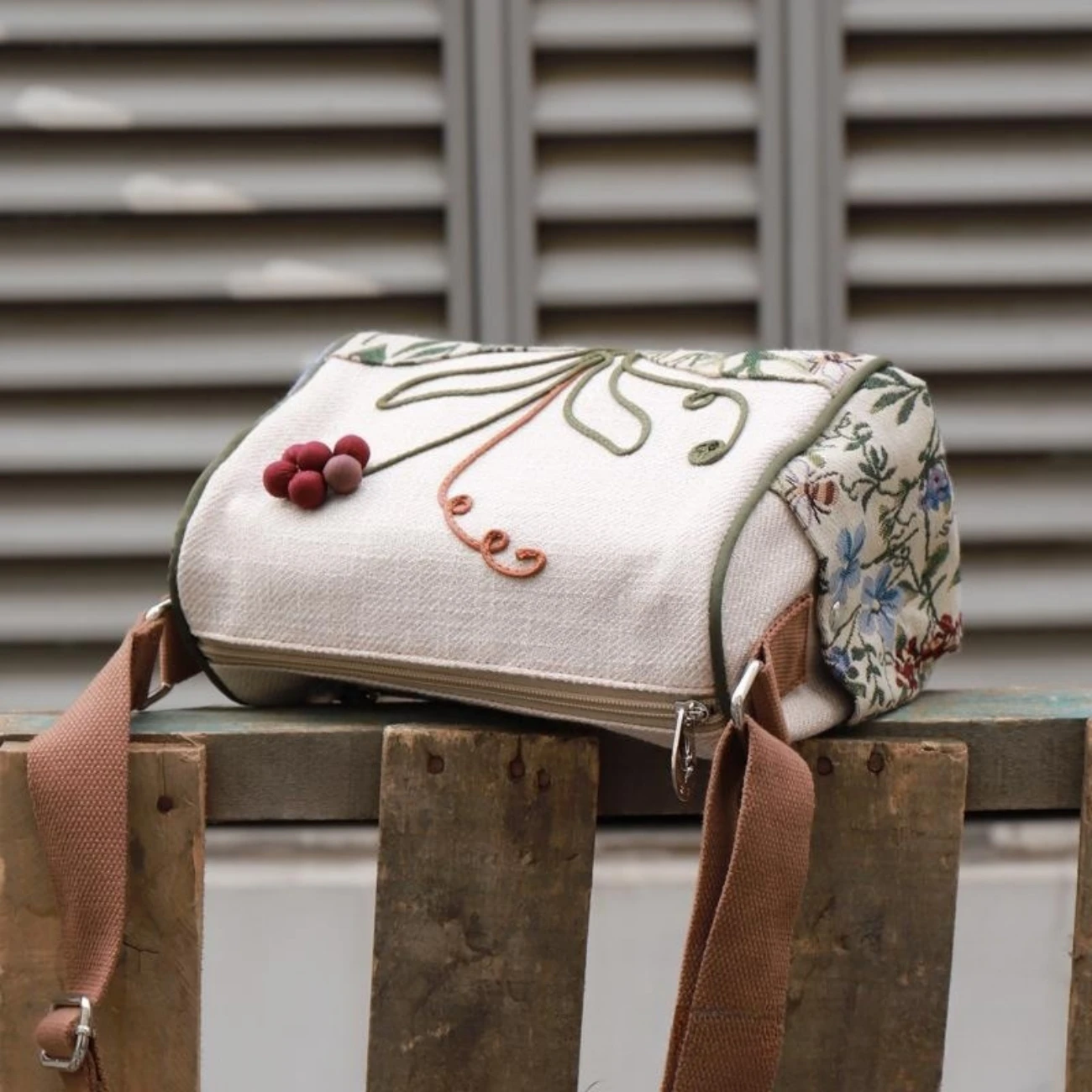 Canvas Cylinder Bag Versatile Casual One Shoulder Crossbody Bag Commuter Women's