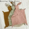 Baby Comforter Cute Baby Rabbit Cat Muslin Towel Soft Cotton Sleeping Dolls Soothing Cloth Blanket Newborn Appease Towel Bibs 4