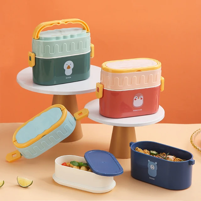 Kawaii Japanese Style Bento Box With Lid Cute Lunch Boxes For Girls  Compartment Portable Kids Student