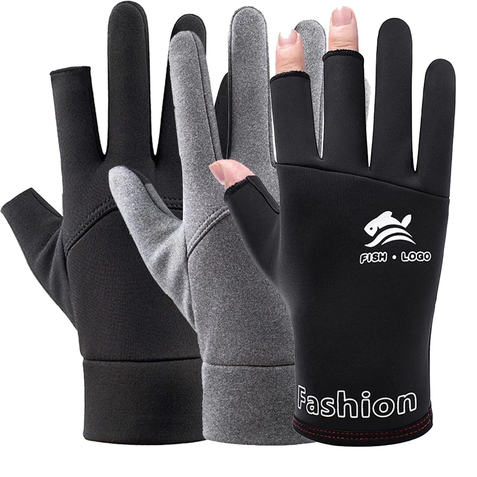 Winter Outdoor Ice Fishing Gloves Windproof Waterproof Rubber Material
