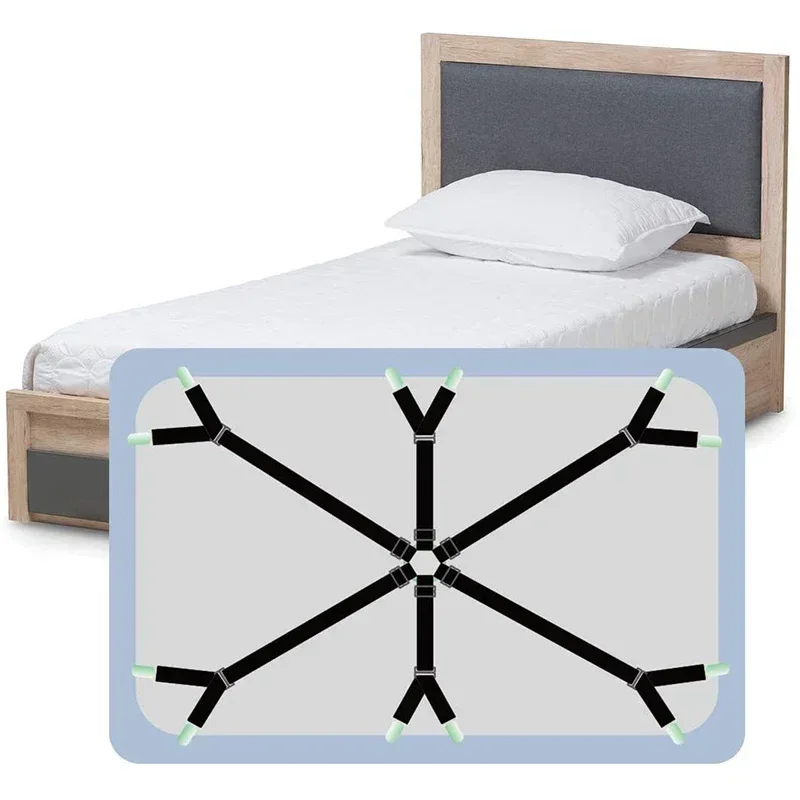 Bed Sheet Holder Bed Sheet Clips Sheet Clips 12 Clips Elastic Bed Sheet Grippers Belt Fastener Non-Slip Strap Mattress Clip Fasteners Cover Blankets Grippers Organize Gadget