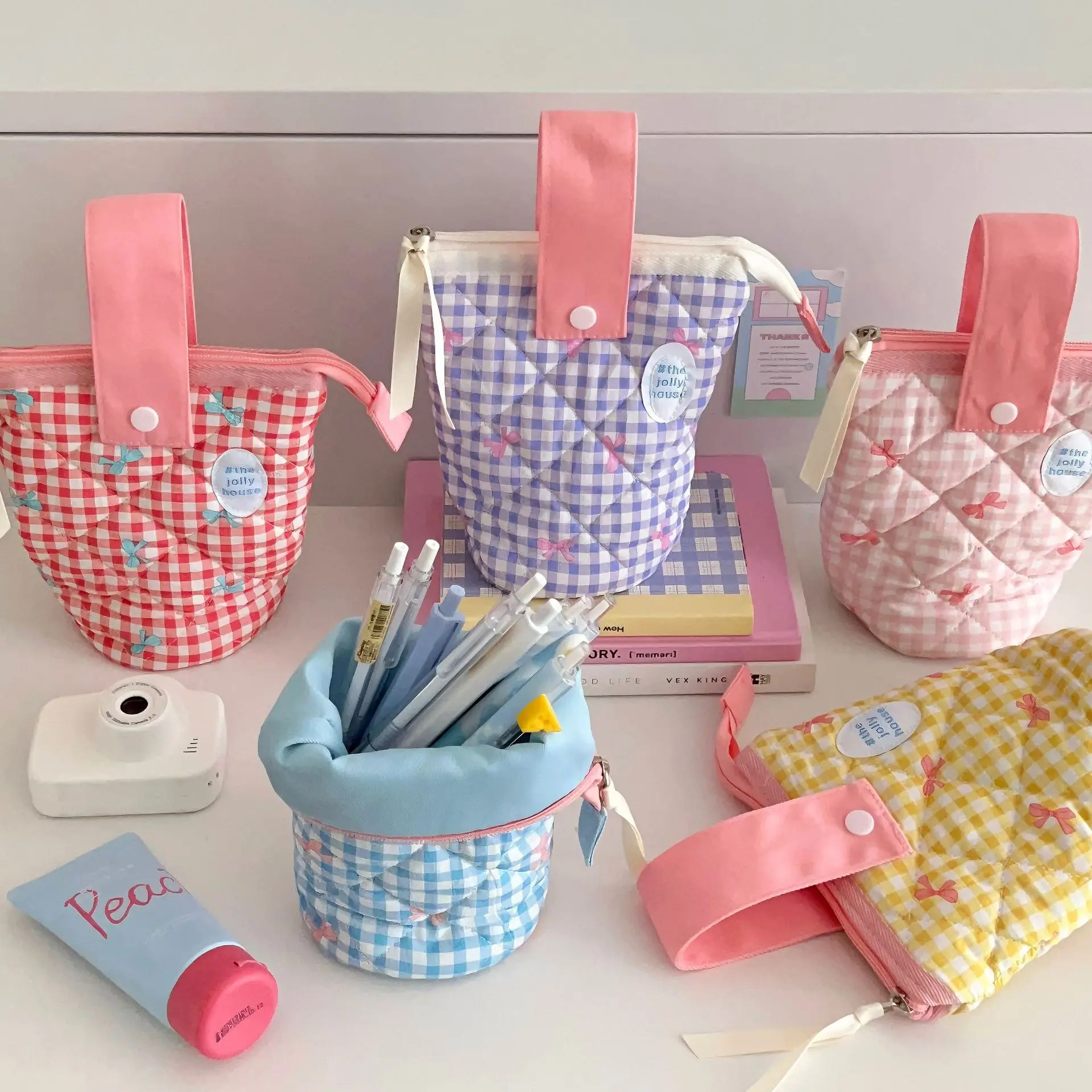 MINKYS Kawaii Big Capacity Girls Pencil Case Pen Storage Bag Cute Pencilcase Pencil Punch Back To School Kids Gift Stationery