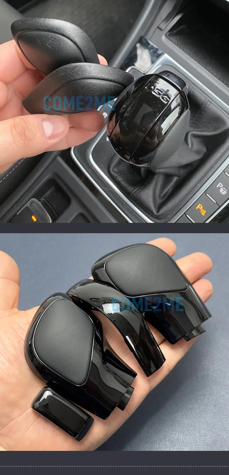 DSG Gear Shift Knob Side Cover Black Chrome Leather Carbon DSG Shift Knob For V
