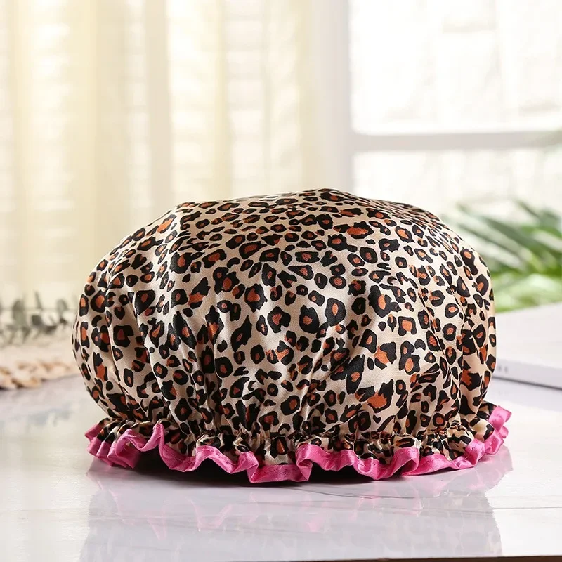 Double waterproof shower cap shampoo hair bath makeup head cover shower cap waterproof shower cap