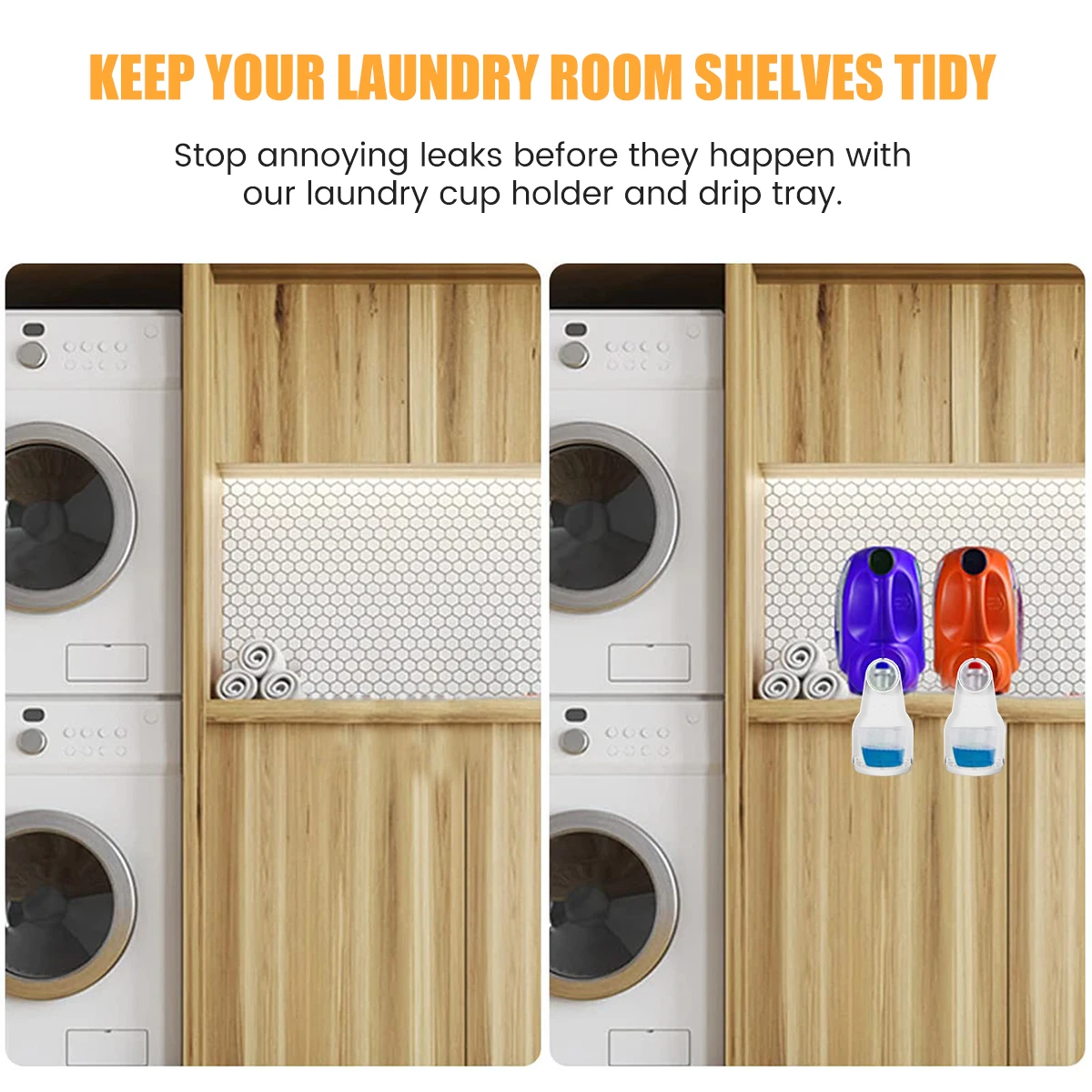 Detergent Cup Holder 2/4/6Pcs Anti-Slip Detergent Drip Catcher Laundry Holder Anti-spill Foldable Cup Storage Tray