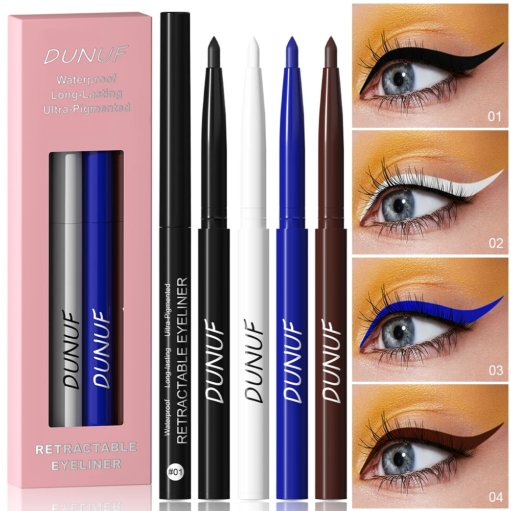 4 Pcs Durable Waterproof eyeliner pencil Non-smudging Soft Easy to Operate Sweat-proof and Easy to Color Beginner Friendly