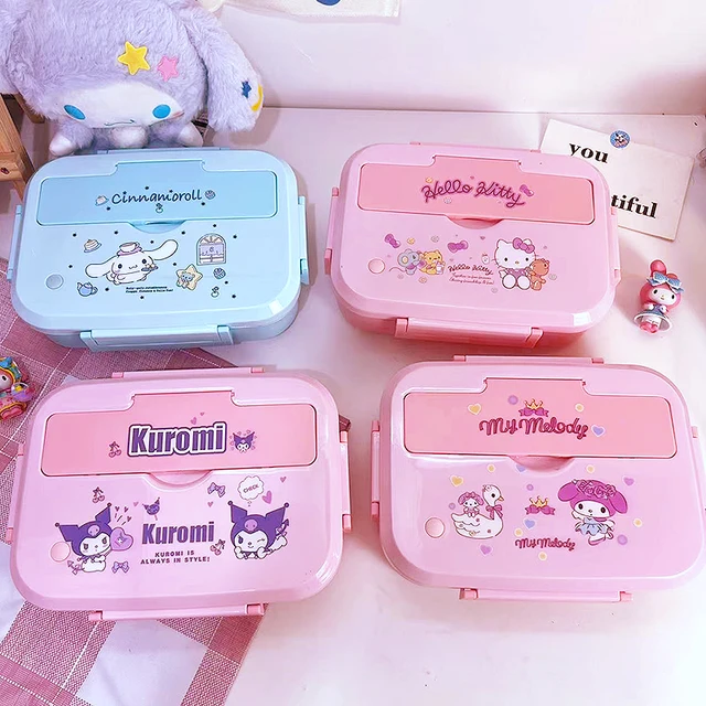 Kawaii Sanrio Hello Kitty Kids Cartoon Lunch Box Cute Anime Student School  Family Portable Plastic Fruit Dessert Lunch Box - AliExpress