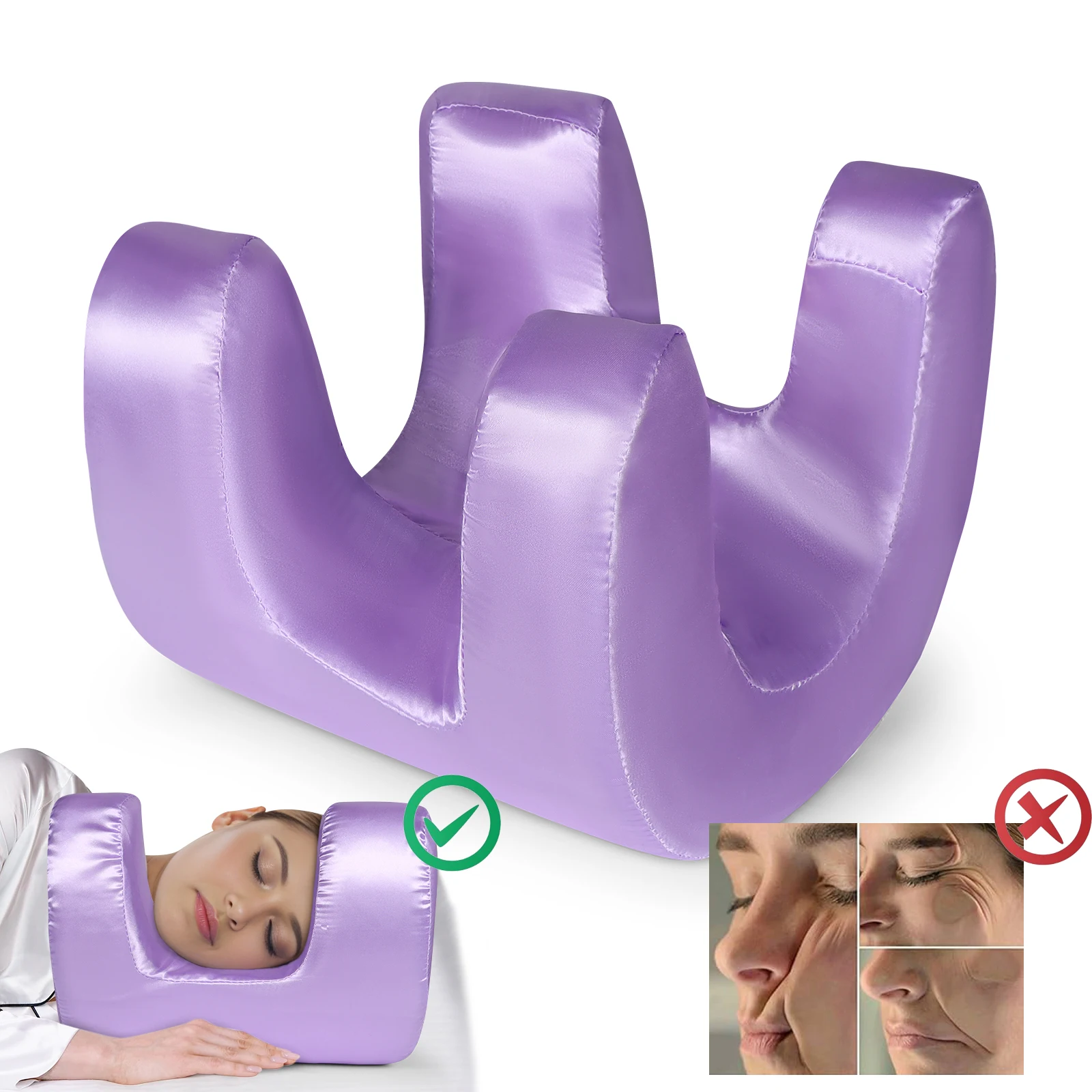 Face Pillow for Wrinkles Anti-wrinkles-aging Beauty Pillow Soft Memory Foam Facial Wrinkles Back or Side Sleeping sleep pillow