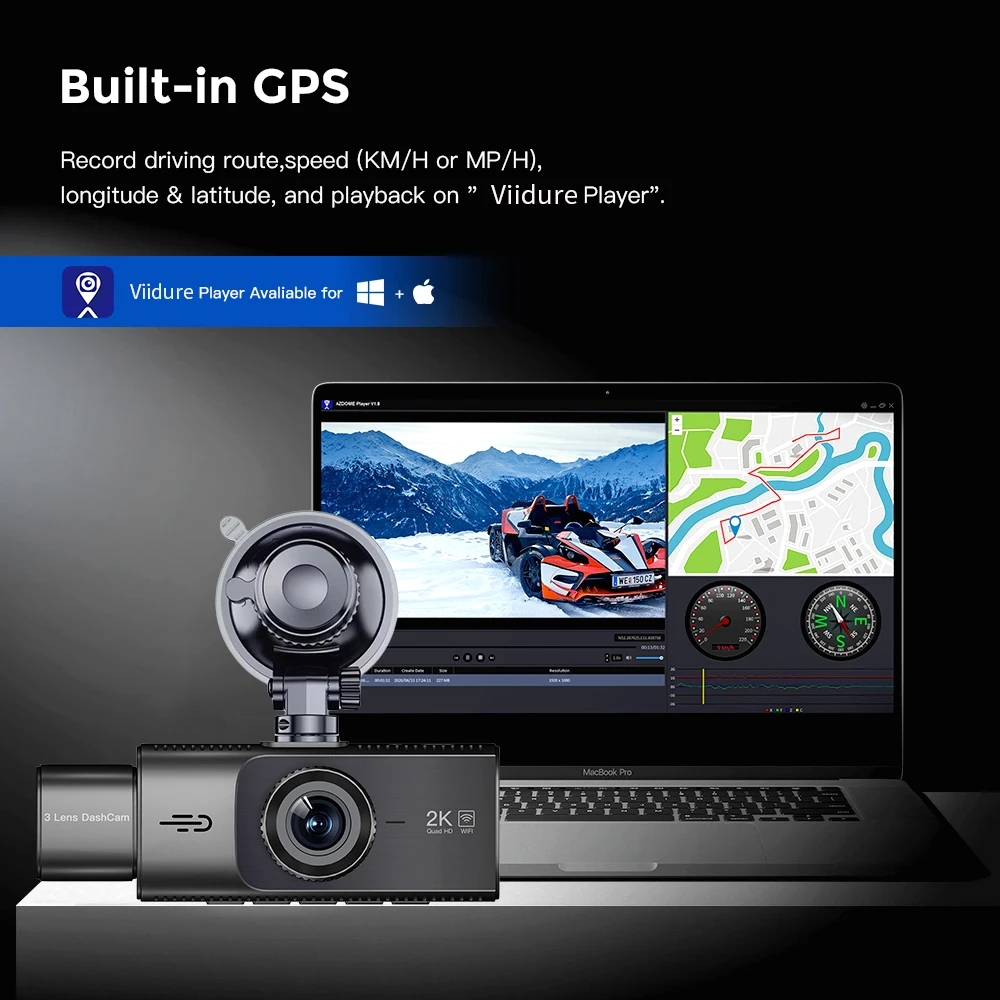  DVR  , GPS IR ߰ ð, 24 ð   ķڴ, 3 ä WiFi  ķ, 2K 1440P + 1080P