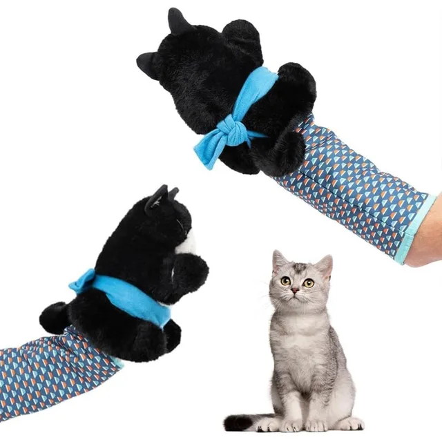 Interactive Cat Puppet Toy - Durable Plush Hand Wrestling Toy with Tough Padding | Safe Play for Mental Stimulation & Bonding Interactive Cat Puppet Toy - Durable Plush Hand Wrestling Toy with Tough Padding | Safe Play for Mental Stimulation & Bonding