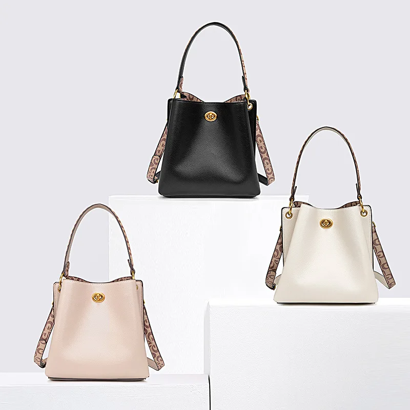 حقيبة دلو نسائية كاجوال مصنوعة من البولي يوريثان،...