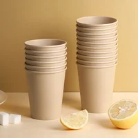 100pcs Disposable Paper Cups 250ml Solid Color Paper Cups Coffee Milk Cup Paper Cup For Hot Drinking Party Supplies 2