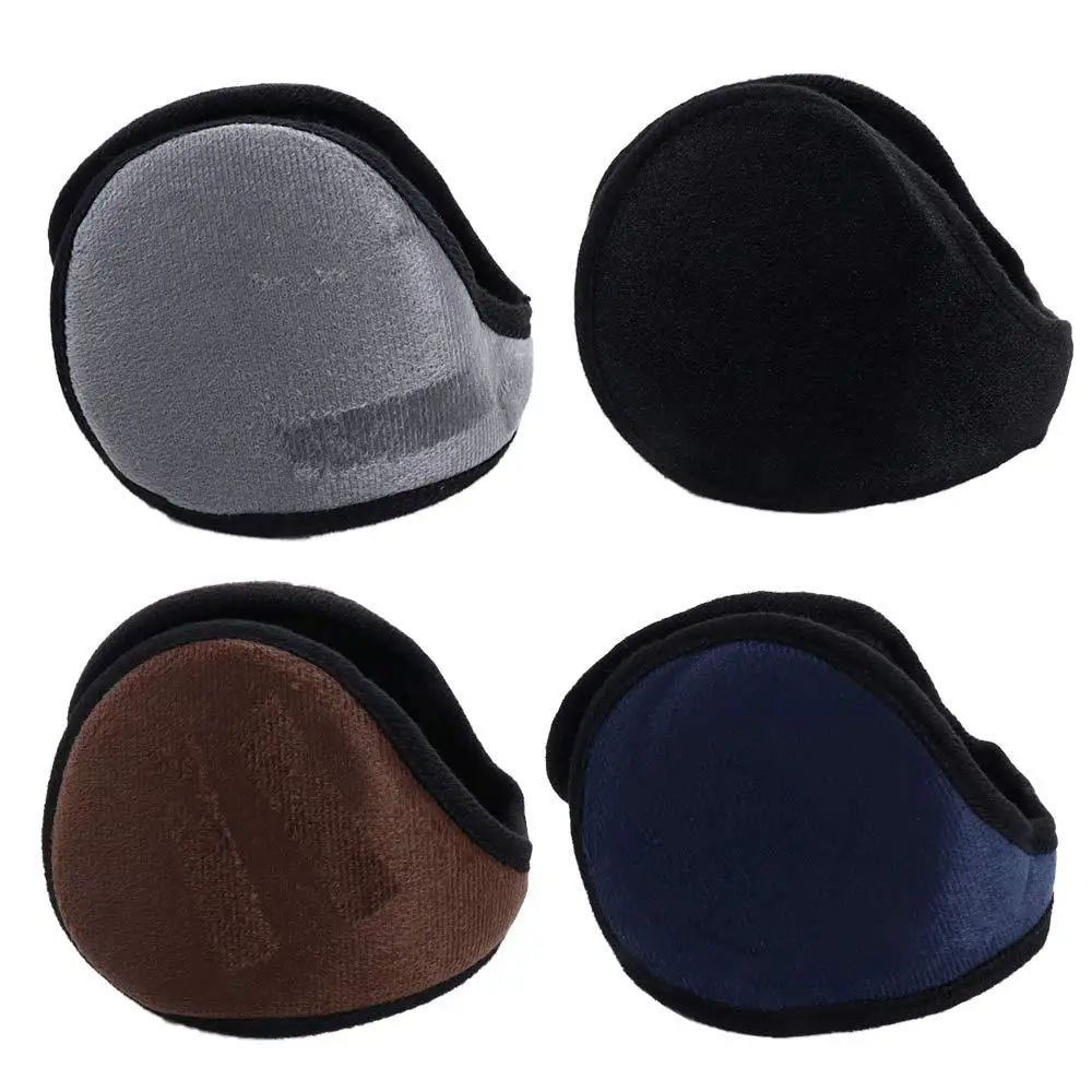 Winter Warm Solid Color Thicken Plush Earmuffs for Women Men Outdoor Cycling Ear Cover Windproof Ear Warmers