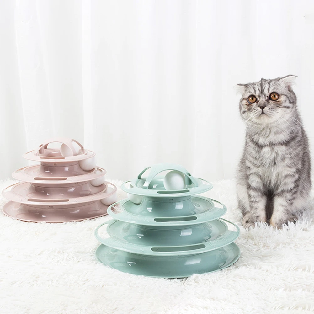 3 Levels/4 Levels Cat Tower Tracks Cat Intelligence Training Amusement Disc Kitten Play Games Interactive Pets Supplies