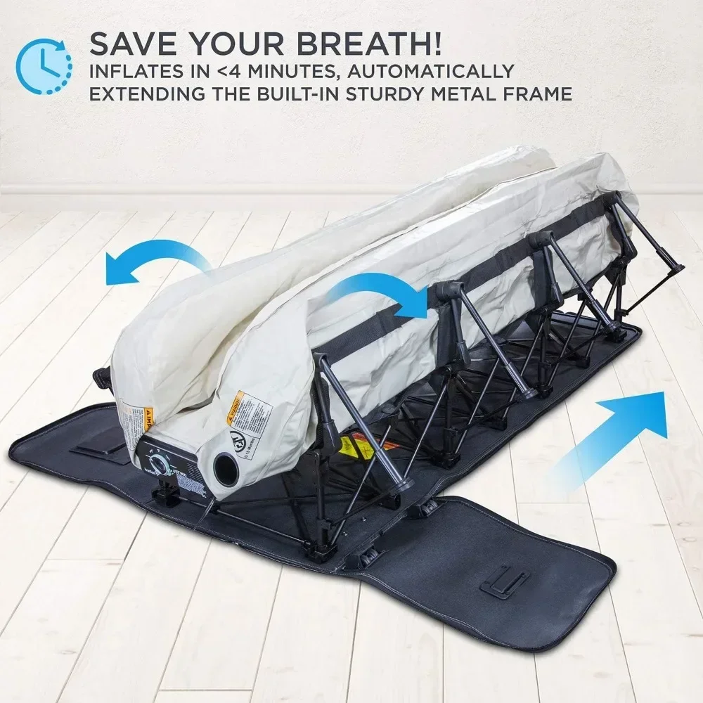 Description Picture 3 of itemTwin Air Mattress with Frame & Rolling Case, Self Inflatable, Blow Up Bed Auto Shut-Off, Comfortable Surface Air Bed