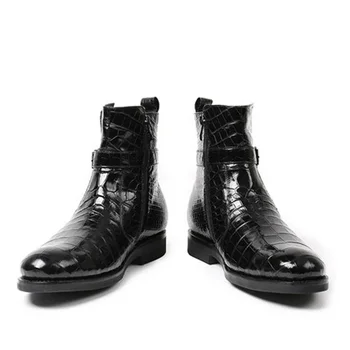 weitasi new crocodile boots men shoes men winter add wool keep warm