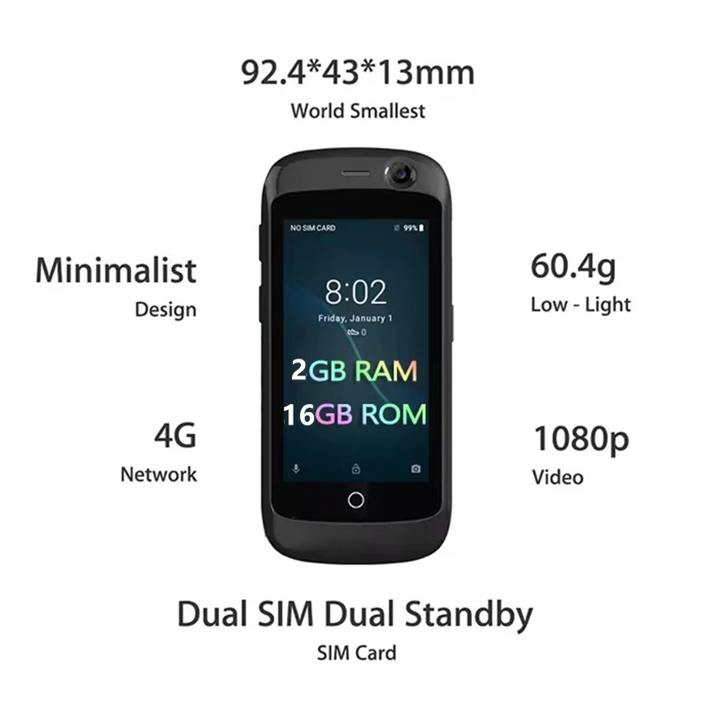 Unihertz Jelly pro Super Mini Smartphone 2GB RAM 16GB ROM