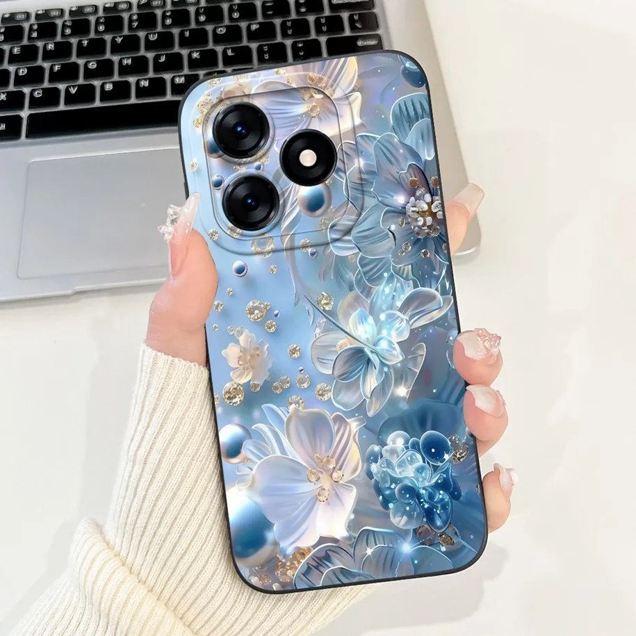 Fashion Flower Bowknot Soft Silicone Bumper Case in Liquid Finish