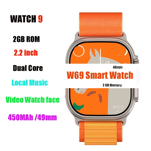 Smartwatch de Carregamento Sem Fio para Homens e Mulheres, Bluetooth Call,  BT, Jogos de Música, NFC, Android, iOS, Novo, 9 Ultra, 49mm, 2023 -  AliExpress