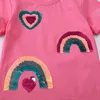 Jumping Meters 2-7T Rainbow New Designs Girls T Shirts Summer Children's Clothes Short Sleeve Kids Tees Tops Baby Costume Shirt 5