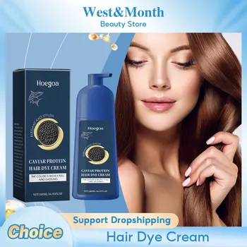 Caviar Protein Dying Cream Nourishing Long Lasting Brown Black Permanent Damage Protection Repairing Gray Hair Coloring Shampoo