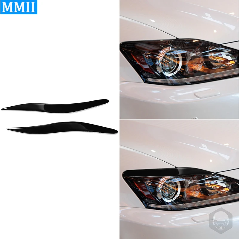 

Для Lexus IS250/300 2006 2007 2008 2009 2010 2011 2012 пианино черное углеродное волокно внешняя лампа для бровей стикер для автомобильного стайлинга