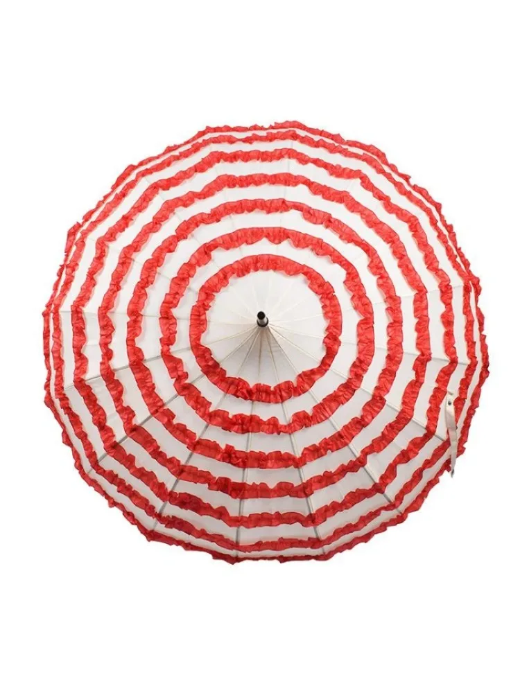 *16-Bone Princess Pagoda Cake Umbrella Festive Red Bride Umbrella Long Handle
