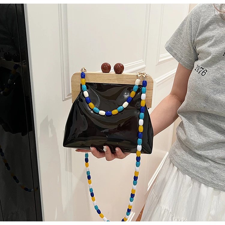 Beading Jelly Shoulder Bags Transparent PVC Crossbody Bags for Women Fashion Versatile Unique Design Internet Celebrity