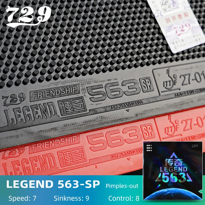 Table Tennis Rubber 729 Friendship Legend-563-SP Pimples-out Professional Ping Pong Rubber with Sponge