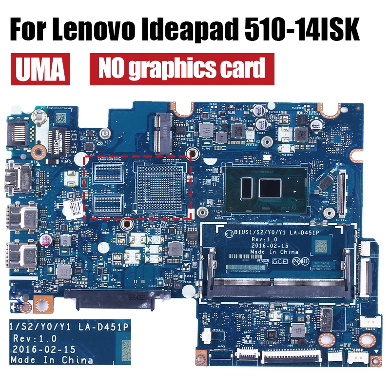 Placa-mãe Portátil para Lenovo Ideapad Placa-mãe La-d451p 5b20l45883 5b20l45886i3 i5 i7 10th Gen Gpu 2g Notebook Mainboard - Imagem 4