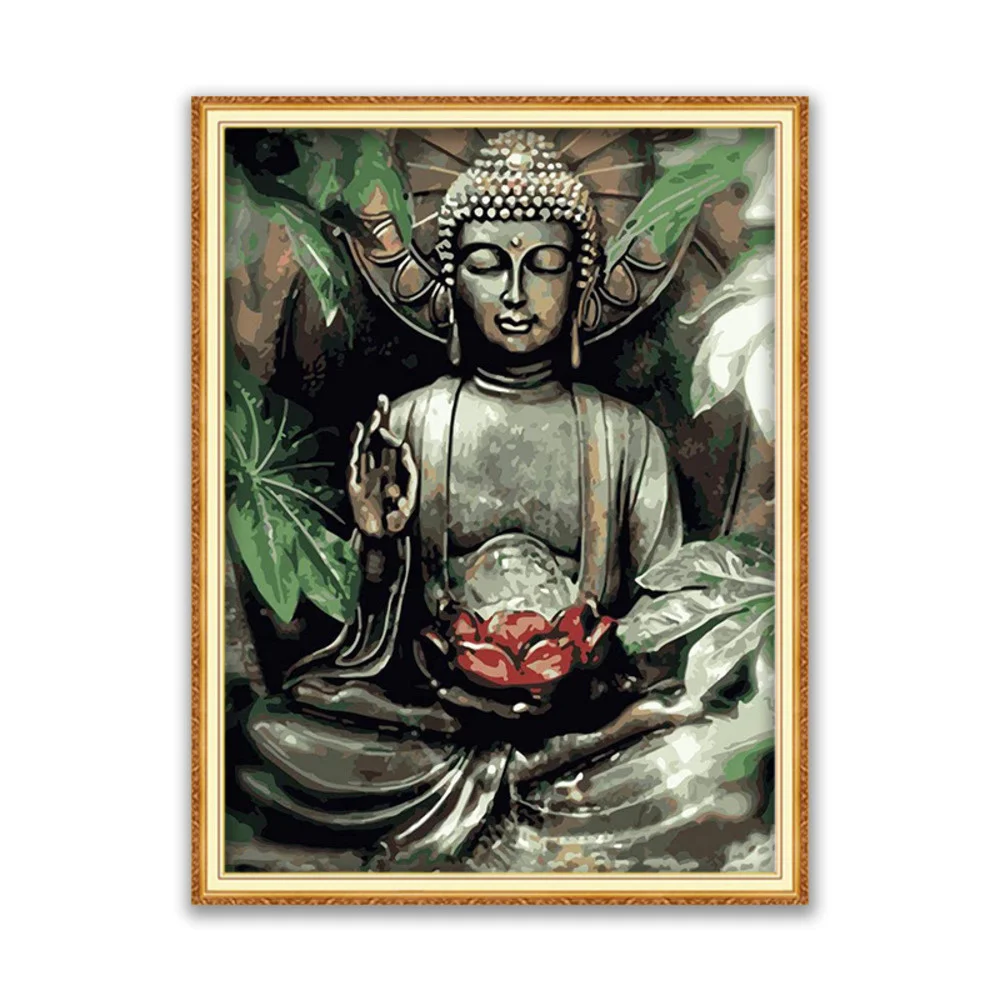 Region Buddha DIY Stickerei Kreuzstich 11CT Kits Handwerk Handarbeiten Set Bedruckte Leinwand Baumwollfaden Heimdekoration im Angebot – Detail 16