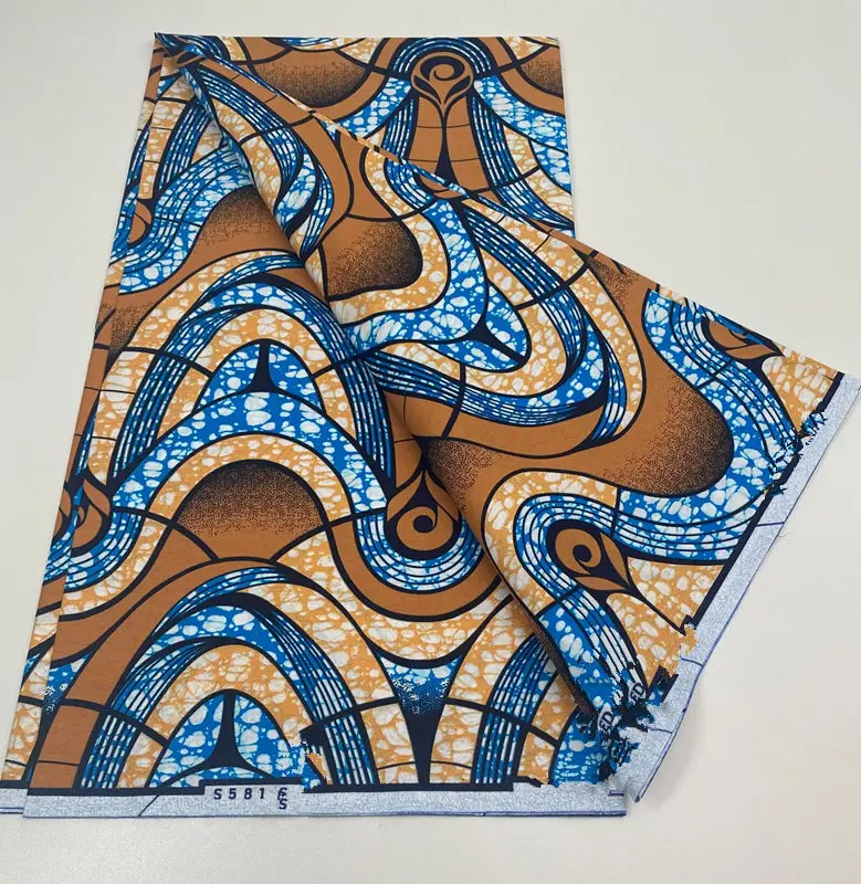 Fabric 100% Cotton Batik Ankara Fabric For Dress Newest Guaranteed Veritable Real African Wax Prints 6Yards S01 1