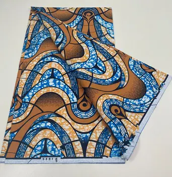 Fabric 100% Cotton Batik Ankara Fabric For Dress Newest Guaranteed Veritable Real African Wax Prints 6Yards S01 1