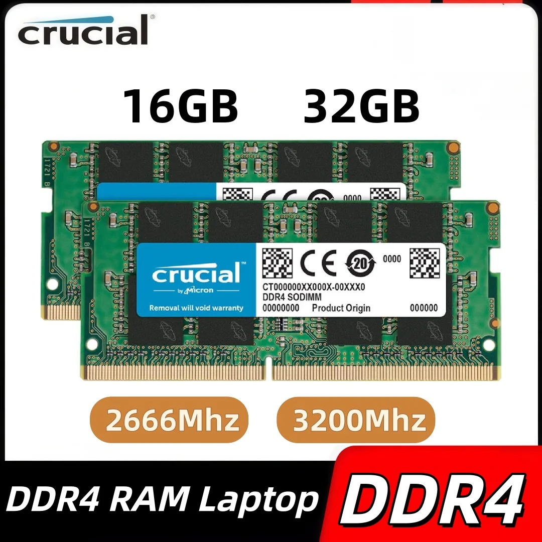크루셜  DDR4 램 16GB 32GB 2666Mhz 3200Mhz 노트북 램 DDR4 ..