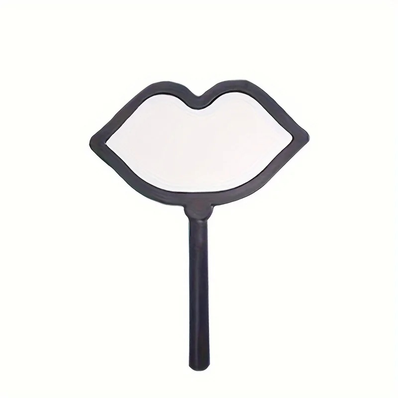 New Household Lip-shaped Handheld Mirror with High-definition and Convenient Handle