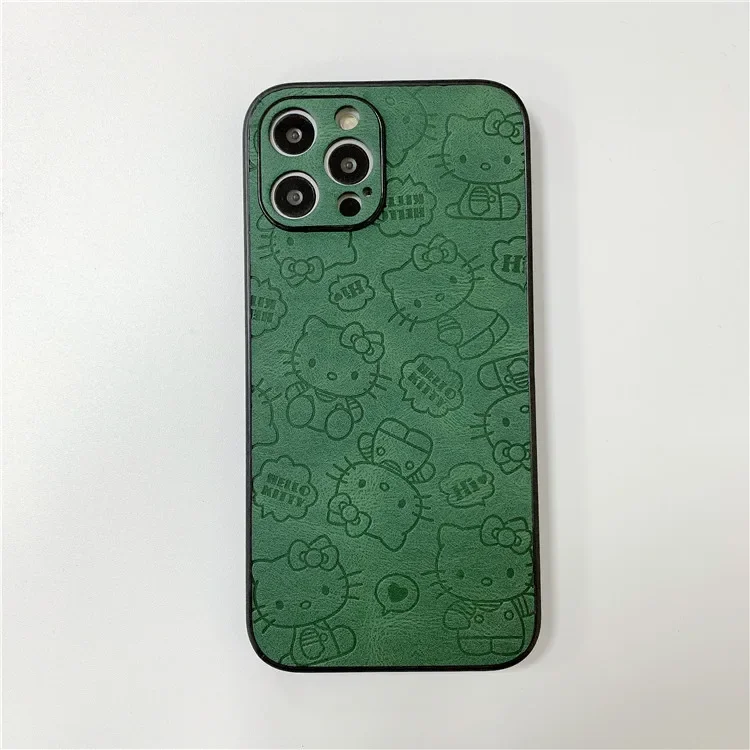 Funda de teléfono de Anime Hello Kitty Sanrio para iPhone, 15, 14, 13, 12, 11 Pro Max, Xr, Xs, 7, 8, 14 Plus, bonita funda rosa de dibujos animados para niñas