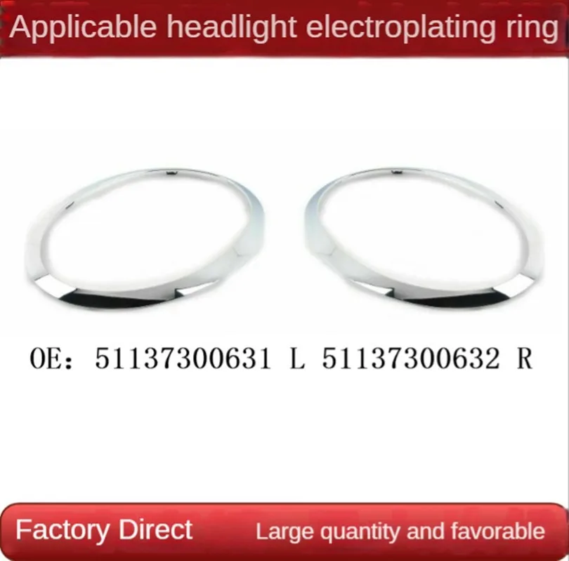 51137300631 51137300632 Front Left Right Headlight Bezel Trim ABS
